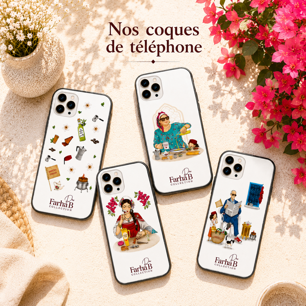 Les coques de téléphone illustrées — Dar Farha B