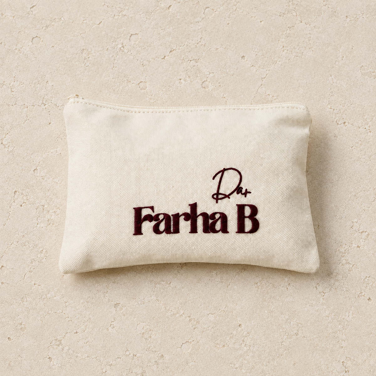 Trousse en toile écrue Dar Farha B